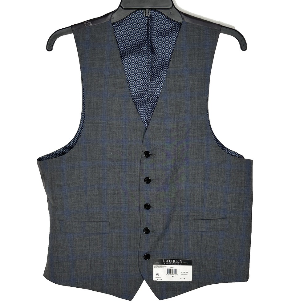 Lauren Ralph Lauren Ultra Flex Hitchcock Suit Vest Mens Medium Grey Wool Classic
